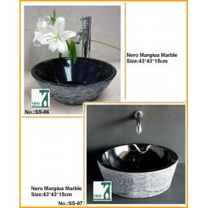 China Natural Black Granite Marble Round Basin Sink for Bathroom supplier