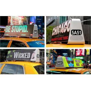 China P5 Double Sided Car Top Advertising Signs , Taxi Cab Roof Signs Wireless 3G/Wifi supplier