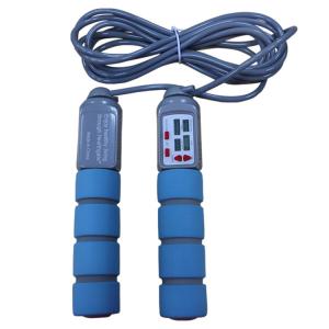 Fitness Jump Rope ABS Handle Weight Loss Skipping Rope For Home Fitness Loop Counter Up To 9999 OK-168 Blue
