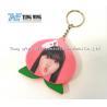 Pink Peach Shaped Music Keychain Custom Talking Keychain With Sound