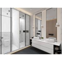 China Customized White Bathroom Cabinet with Sliding Drawers Open Shelf on sale
