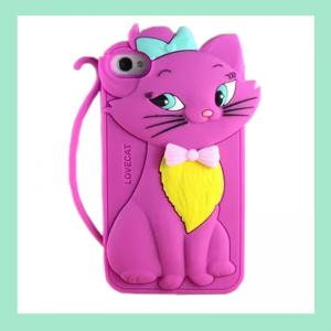 China cute cat iphone case for 4,4S ,silicone animal phone cover for iphone 5,5S supplier