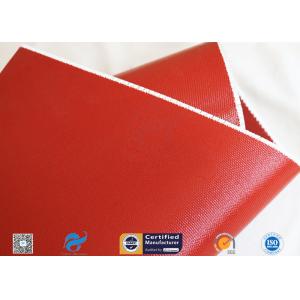 China 1010gsm Glossy Red Silicone Coated Fiberglass Fabric For Engine Insulation Parts supplier