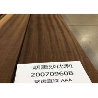 Smoked 3D Natural Sapele Wood Veneer Sheets Quarter Cut For Hotel Decoration