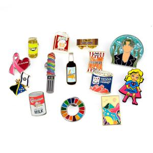 Lovely Fill In Color Metal Lapel Pins Custom Logo Western Brooches Cartoon Badges