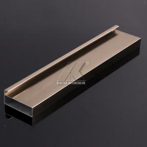 China Gold Anodized Aluminium Profile Kitchen , Aluminum Wardrobe Frame Impact Resistance supplier