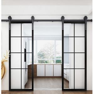 China Sliding Toughened Glass Barn Door for House Interior Kitchen Bath Room supplier