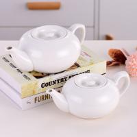 China Ceramic teapot set New Bone China White Round Porcelain tea pot with cup on sale
