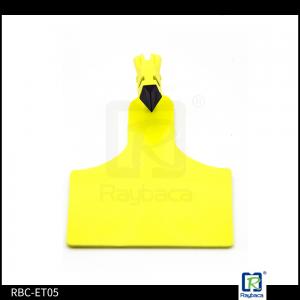 China One Piece UHF 960 MHz Custom RFID Tags TPU Material Yellow Color For Cattle/ Cow supplier