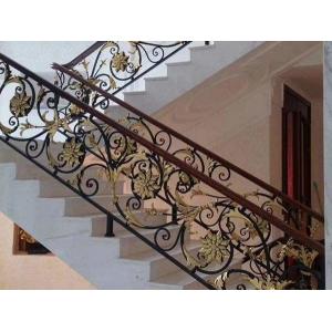 Hot Dipped Galvanized Exterior Wrought Iron Stair Railings , Cast Iron Handrail