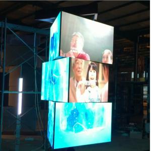 Creative led airport new billboard design P5 3 face rotate led display