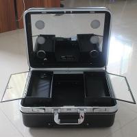 China Aluminum professional beauty make up case with light mirror wheel case on sale