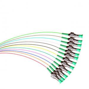 PVC LSZH Outer Fiber Optic Pigtail 12 Cord Fibers Unjacketed Color Coded Optical Pigtail