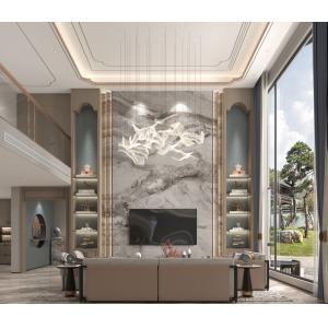 China Armoire de télévision en acier inoxydable de style marbre avec éclairage LED et stockage multiple supplier