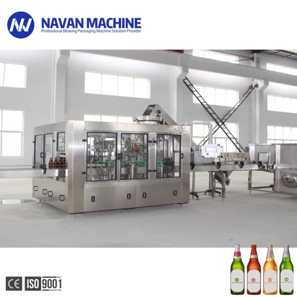 Multi Head Automatic Beer Filling Machine 3 In 1 Glass Bottle With Rotary Structure