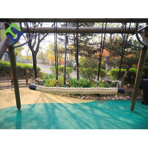 China 120mm Dia Net Playground Rope Bridge Natural Color 12 Strands Braided Polyester supplier