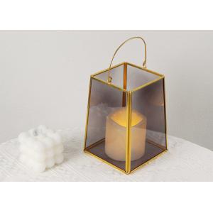 Color fashion storm lantern wax Candlestick glass greenhouse home decoration cover candle holder light wholesale