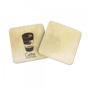China Wood Transfer Sublimation Blank MDF Square Cork Coasters Double Sides Printable supplier