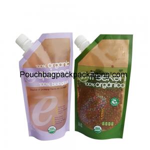 Stand up pouch with spout for beverage, reusable and foldable for liquid