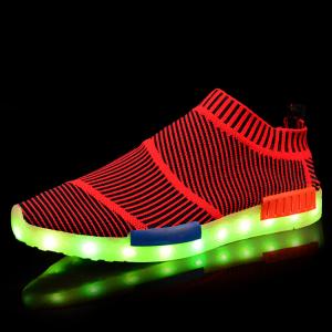 Street Dance Light Up Gym Shoes With Lights On The Bottom , Adults Neon Light Up Shoes