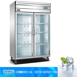 Hotel kitchen display fridge used stainless steel glass door refrigerator