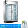 Hotel kitchen display fridge used stainless steel glass door refrigerator