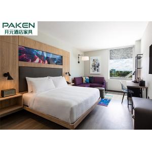 China Natural Veneer Hotel Bedroom Sets Loose Furniture + Fixed Furniture Large Headboard supplier