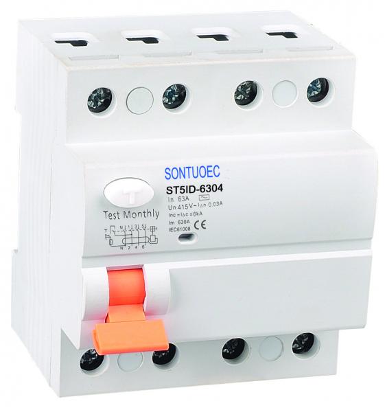 Long Life ST5ID New Style RCCB Circuit Breaker No Busbar 230V 400V 2p 4p