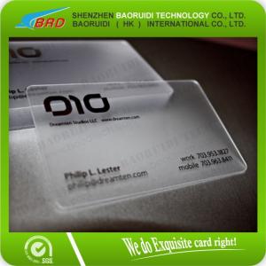 special design transparent&amp; Fluorescent color plastic business card