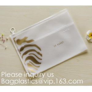 Fashion Letter Frosted Transparent PVC Eva Clothing Underwear Zipper Bag With Logo,Eco Friendly Pink Clear Eva Makeup Ba