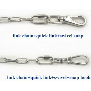 China Outside Stainless Steel Dog Check Chain Accessories Standard With Ring , Nickel Free supplier