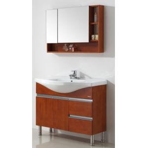 China Floor mounted MFC Bathroom Vanity,Wood grain bathroom cabinet,Alum door bathroom cabinet supplier