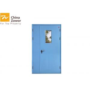 Unequal Leaf Steel Fire Rated Exterior Doors With Vision Panel/Powder Coating Finish