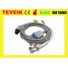 China 5 leads ECG cable with snap ,AHA,round 6pin for Mindray patient monitor, Medical ECG cable wholesale