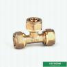 China Reducer Threaded Tee Pex Fittings Brass Color ISO Standard Customized Designs And Weight wholesale