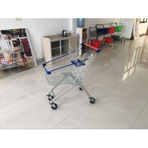 China 80L PPG powder Steel Supermarket Shopping Carts With Wheels 823x525x974mm supplier