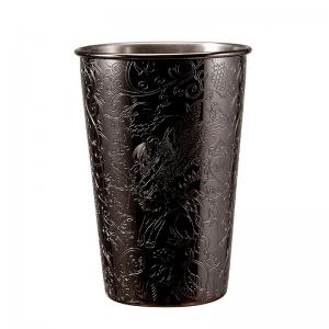 Etch Stainless Steel Cups Black Pint Tumbler Shatterproof Metal
