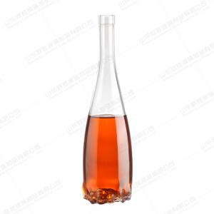 Unique Shaped Clear Champagne Sparkling Wine Glass Bottle with Cap OEM/ODM Acceptable