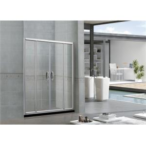 China Self - Cleaning Screen Double Sliding Glass Shower Doors With Stainless Steel Handles for Home supplier