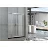 Self - Cleaning Screen Double Sliding Glass Shower Doors With Stainless Steel