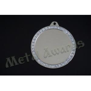 China Glitter Color Custom Silver Medals , Custom Engraved Medallions Round Shape wholesale