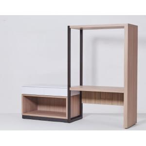 American Springhill suites hotel HPL oak finish metal frame desk with dresser cabinet combo unit