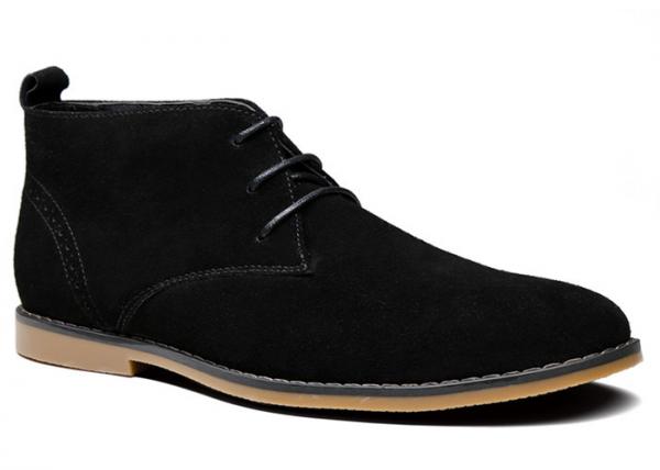 Rubber Mens Suede Ankle Boots , Genuine Leather Mens Winter Dress Boots