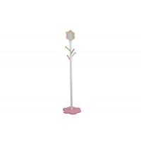 China White Flower Shape Kids Playroom Furniture Wooden Coat Rack With Mirror on sale