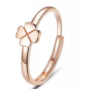 925 sterling silver jewelry lover Clover Korean Fashion Open Ring