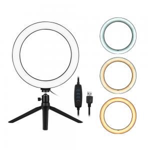 China 10inch selfie ring led light compact stream lighting make up on line teaching desk table type supplier