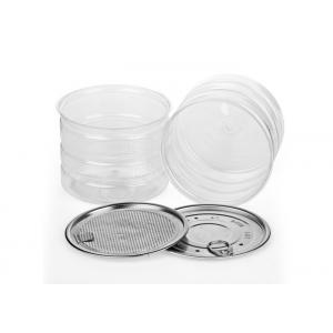 Custom Clear Plastic Cylinder , Transparent PET Easy Open Tube Food Cans