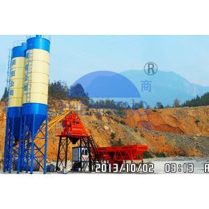 HZS50 Electrical Ready Mix Concrete Plant Equipment With 3/4 Storage Bins