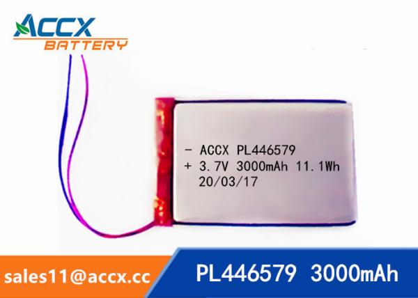 pl446579 3.7V 3000mAh rechargeable lipo battery for DVD player, mobile phone