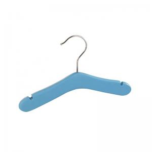 Wholesale blue Wooden Clothes baby Hanger with Notches